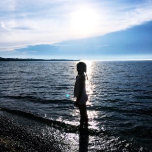 kid-lake-michigan-sunset